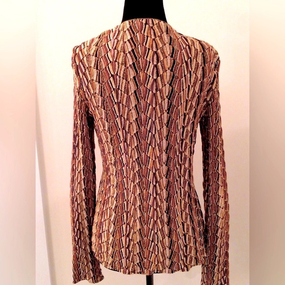 MISSONI MultiColor Metallic V Neck Long Sleeve Cardigan Sweater IT 44/ US 6 NWOT - Picture 2 of 5